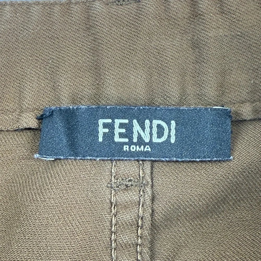 Authentic Fendi Roma Brown Slim Fit Stretch Pants‎ 34x31